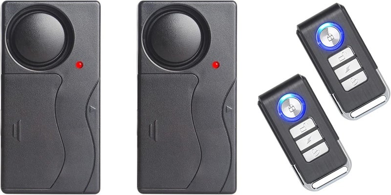 Lancoon 2 Packs Anti-Theft Vibration Alarm, 110dB Loud Sensitivity Adjustable Motion Sensor Burglar Safety System for Door Window Bike Motorcycle Motorhome - Image 1